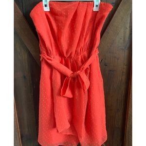 Coral Strapless Dress